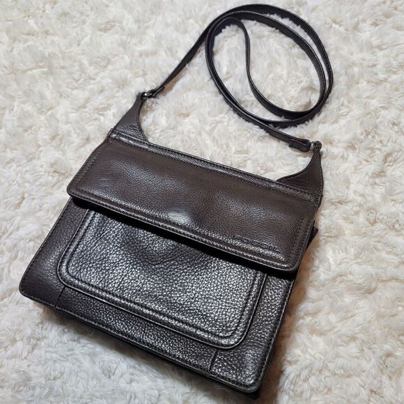 Fossil Vintage Leather Chocolate Brown Crossbody Purse - Picture 1 of 10